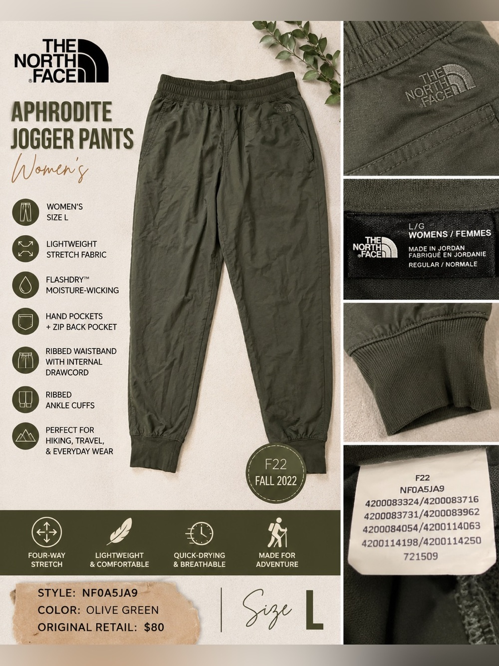 The North Face Women’s Let’s Go Mid-Rise Crop Pants Black Size M Medium